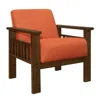Hivvago Bella 32 Inch Accent Chair Armchair, Storage Arms, Orange, Solid Rubberwood In Orange