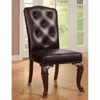 Hivvago Bellagio Traditional Side Chair With Leather Upholstery, Set Of 2 In Brown