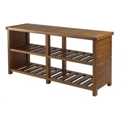 Hivvago Bench 2-tier Shoe Storage Teak In Multi