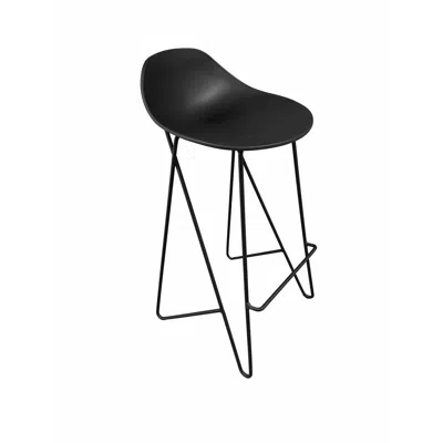 Hivvago Bert 30 Inch Barstool Chair Set Of 2, Low Back, Geometric Black Metal