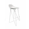 Hivvago Bert 30 Inch Barstool Chair Set Of 2, Low Back, Geometric White Metal In White