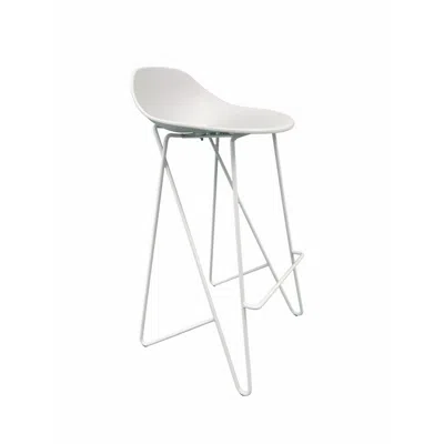 Hivvago Bert 30 Inch Barstool Chair Set Of 2, Low Back, Geometric White Metal