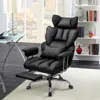 Hivvago Big And Tall Executive Office Desk Chair With Footrest-black