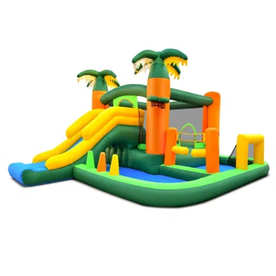 Hivvago Big Inflatable Bounce House With Slide And Ball Pits For Indoor And Outdoor With 735w Blower In Multi