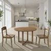Hivvago Billie Dining Table, Brown Wood Frame, Cross Legs, Round 46 Inch