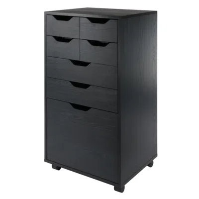 Hivvago Bins & Drawers Multi-storage Tall Mobile Cabinet Black