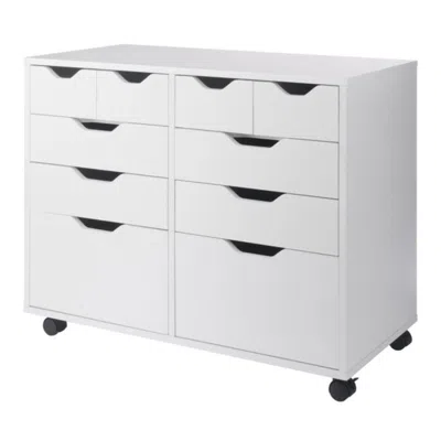 Hivvago Bins & Drawers Multi-storage Wide Mobile Cabinet White