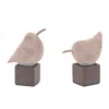 Hivvago Bird On Base (set Of 2) In Multi