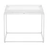 Hivvago Bixy 24 Inch Side End Table, White Tray Top, Open Cubic Metal Frame