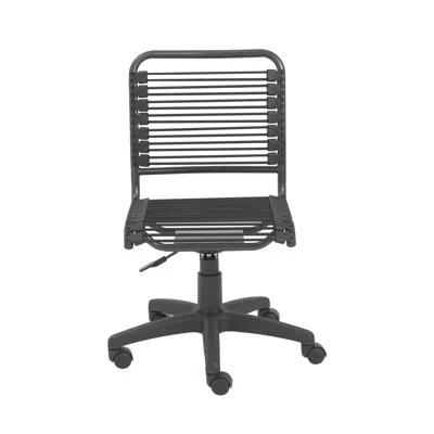 Hivvago Black Adjustable Swivel Bungee Rolling Office Chair In Gray