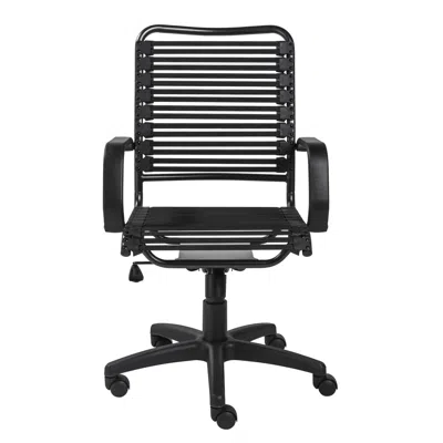 Hivvago Black Adjustable Swivel Bungee Rolling Office Chair