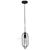 Hivvago Black And Clear Simple Iron Ceiling Light With Clear Shades In Black