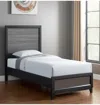 Hivvago Black And Gray Wood Twin Bed Frame In Black