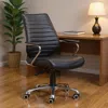 Hivvago Black And Silver Adjustable Height Swivel Rolling Office Chair In Black