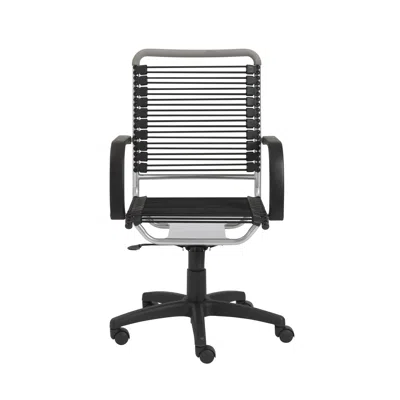Hivvago Black And Silver Adjustable Swivel Bungee Rolling Office Chair