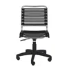 Hivvago Black And Silver Adjustable Swivel Bungee Rolling Office Chair In Black