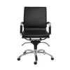 Hivvago Black And Silver Adjustable Swivel Faux Leather Rolling Conference Office Chair In Black
