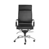 Hivvago Black And Silver Adjustable Swivel Faux Leather Rolling Executive Office Chair In Black