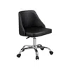 Hivvago Black And Silver Faux Leather Adjustable Height Swivel Rolling Office Chair In Black