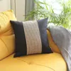 Hivvago Black And Tan Houndstooth Throw Pillow In Blue