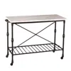 Hivvago Black And White 49" Rolling Kitchen Island With Storage In Black