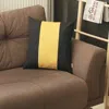 Hivvago Black And Yellow Centered Strap Throw Pillow In Multi