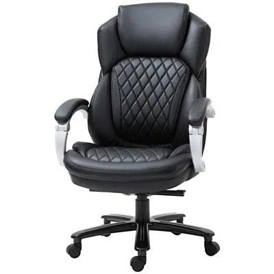 Hivvago Black Big And Tall Diamond Stitching Executive Adjustable Height Office Chair
