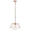 Hivvago Rose Gold Caged Iron Ceiling Light With Rose Gold Shades In Gold