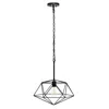 Hivvago Black Caged Iron Ceiling Light With Rose Gold Shades In Black