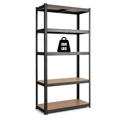Hivvago Black Heavy Duty 60-inch 5 Tier Adjustable Shelving Unit Garage Storage Rack