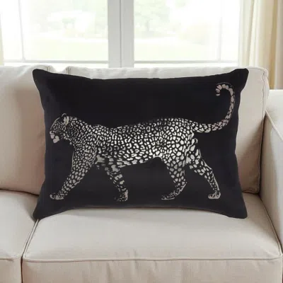 Hivvago Black Leopard Lumbar Pillow