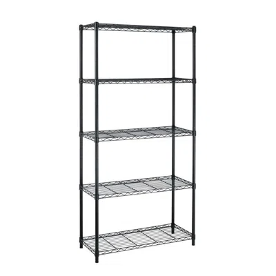 Hivvago Black Metal 5-shelf Heavy Duty Shelving Unit Storage Rack