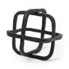 Hivvago Black Metal Cube Shaped Link Sculpture In Black