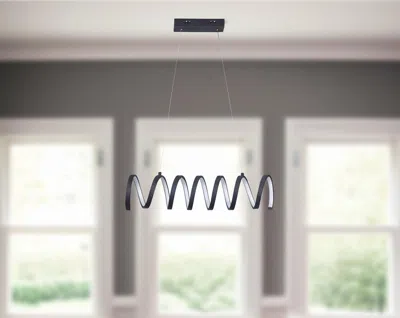 Hivvago Black Metal Led Chandelier In Silver