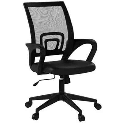 Hivvago Black Modern Mid-back Ergonomic Mesh Office Desk Chair With Armrest On Wheels