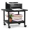 Hivvago Black Multipurpose 2-tiered Mobile Wheeled Printer Cart Stand In Black