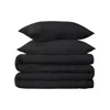 Hivvago Black Queen Cotton Blend 650 Thread Count Washable Duvet Cover Set In Black