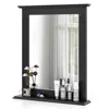 Hivvago Black Rectangular 27 X 22.5 Inch Wall-mounted Bathroom Mirror With Storage Shelf