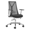 Hivvago Black Silver And White Adjustable Height Swivel Rolling Office Chair In Black