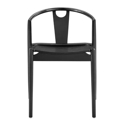 Hivvago Black Solid Wood Open Back Dining Side Chair