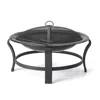 Hivvago Black Steel Round Wood Burning Fire Pit In Black