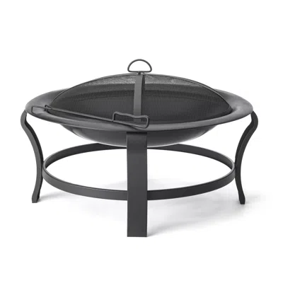 Hivvago Black Steel Round Wood Burning Fire Pit