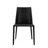 Hivvago Black Upholstered Leather Dining Side Chair In Black