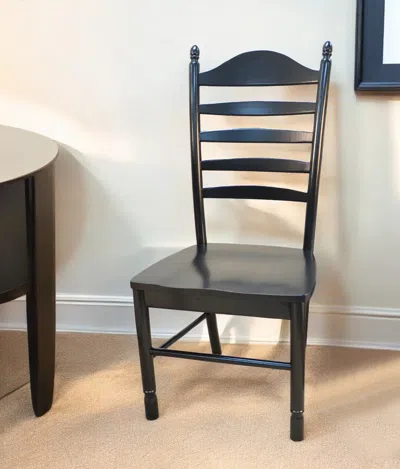 Hivvago Black Wood Ladder Back Dining Side Chair