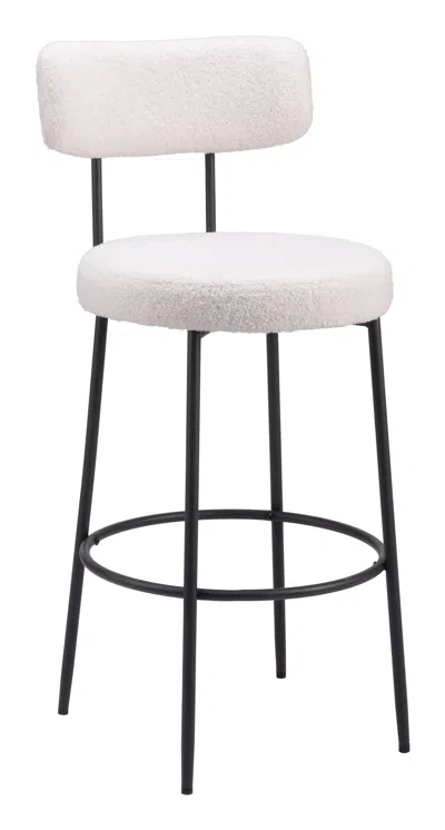 Hivvago Blanca Barstool (set Of 2) Ivory In White