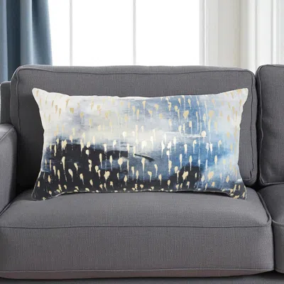 Hivvago Blue Abstract Lumbar Pillow