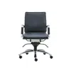 Hivvago Blue And Silver Adjustable Swivel Faux Leather Rolling Conference Office Chair In Blue