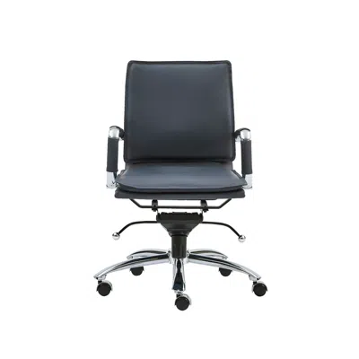 Hivvago Blue And Silver Adjustable Swivel Faux Leather Rolling Conference Office Chair