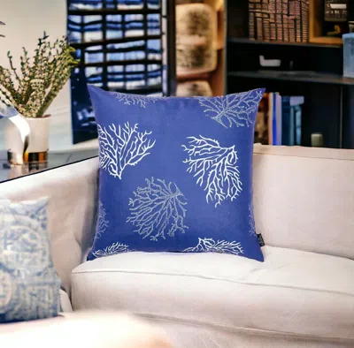 Hivvago Blue And Silver Coral Reef Decorative Throw Pillow