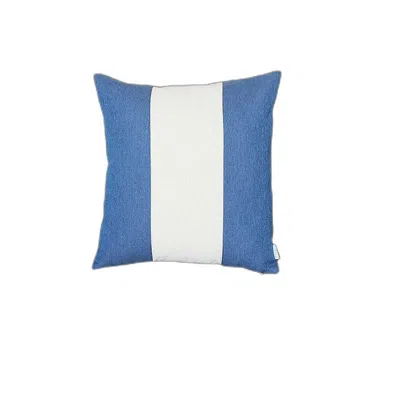 Hivvago Blue And White Centered Strap Throw Pillow In Multi